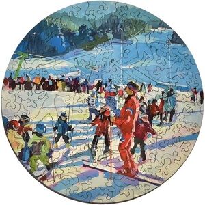 Round Ski Scene Puzzle